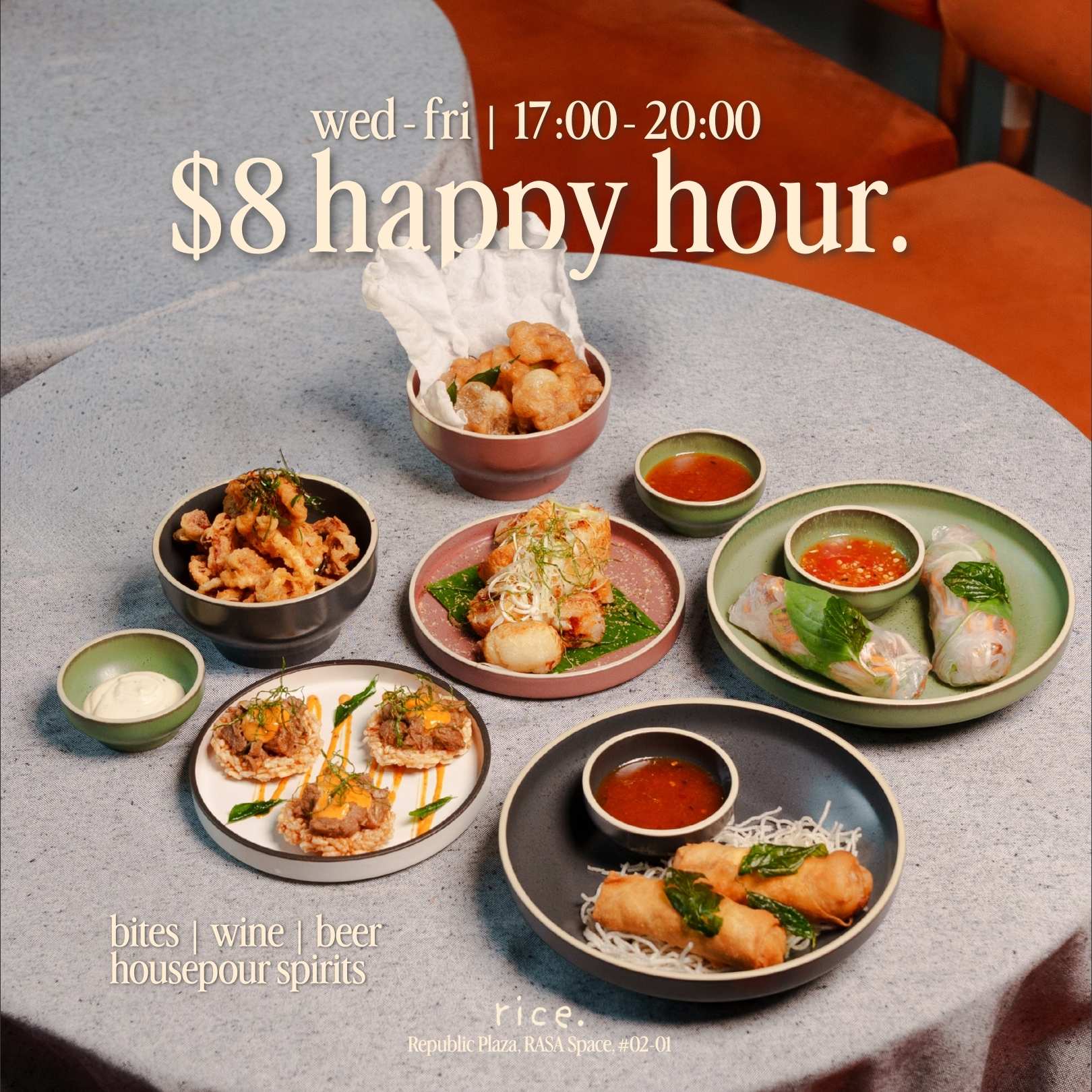 RASA & rice. Happy Hour Promotion