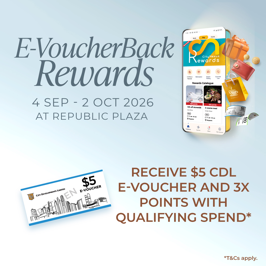 Enjoy spending rewards at Republic Plaza